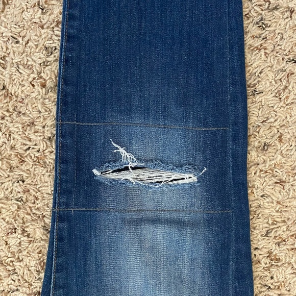 Banana Republic Womens Dark Wash Distressed Skinny Jeans , Blue SZ 30 (M/10) - Picture 6 of 10